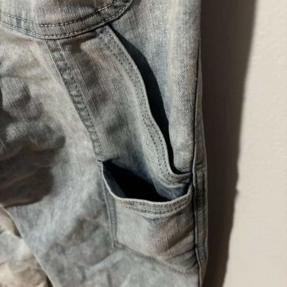 Ardene Mom Cargo High Rise Light Wash Elastic Waist Jeans Size S